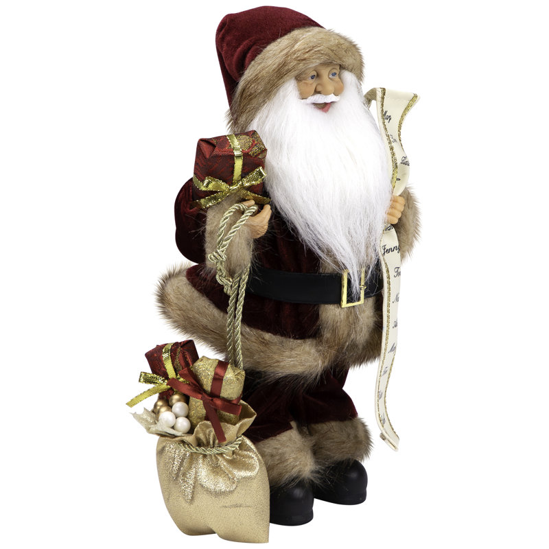 Père Noël avec chiffre de Noël, H 12 po x l 8 po x P 6 po
