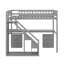 Lit mezzanine simple avec tiroirs, bureau et bande lumineuse-783511269