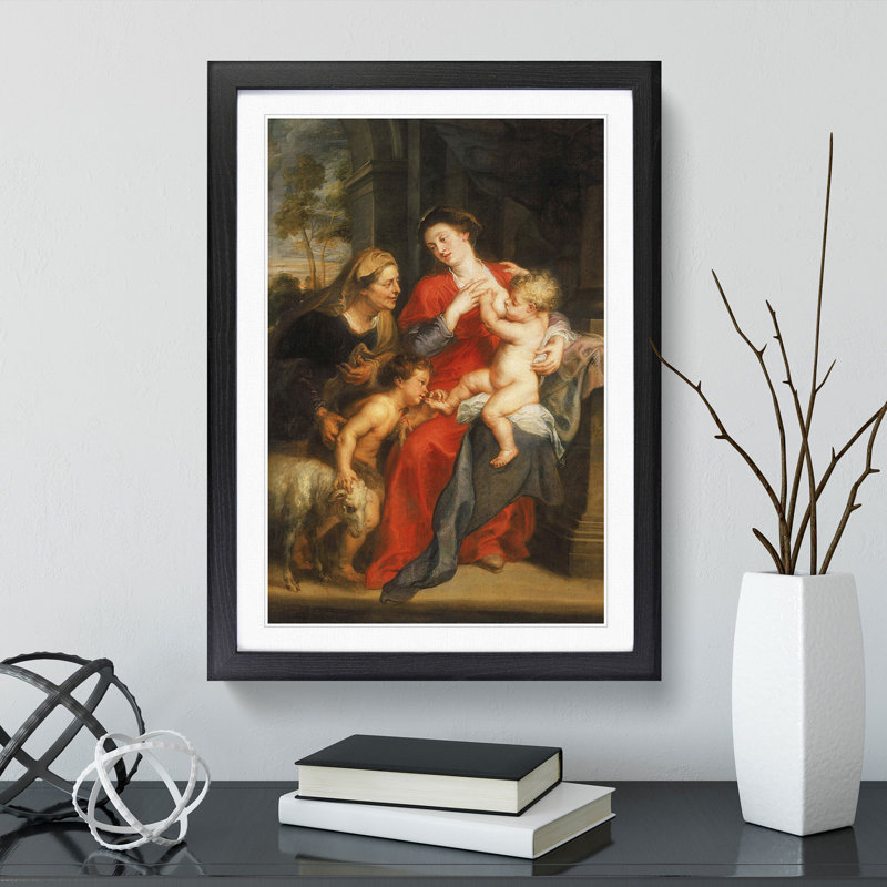 The Virgin and Child by Peter Paul Rubens - Picture Frame Painting, 48cm H x 36cm W x 2cm D, Black Framed
