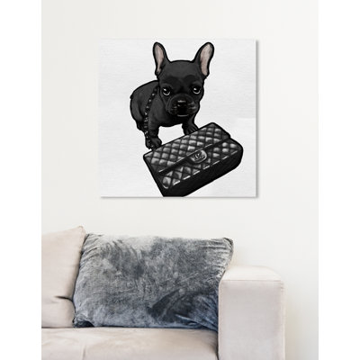 Classy Frenchie Noir - impression sur toile