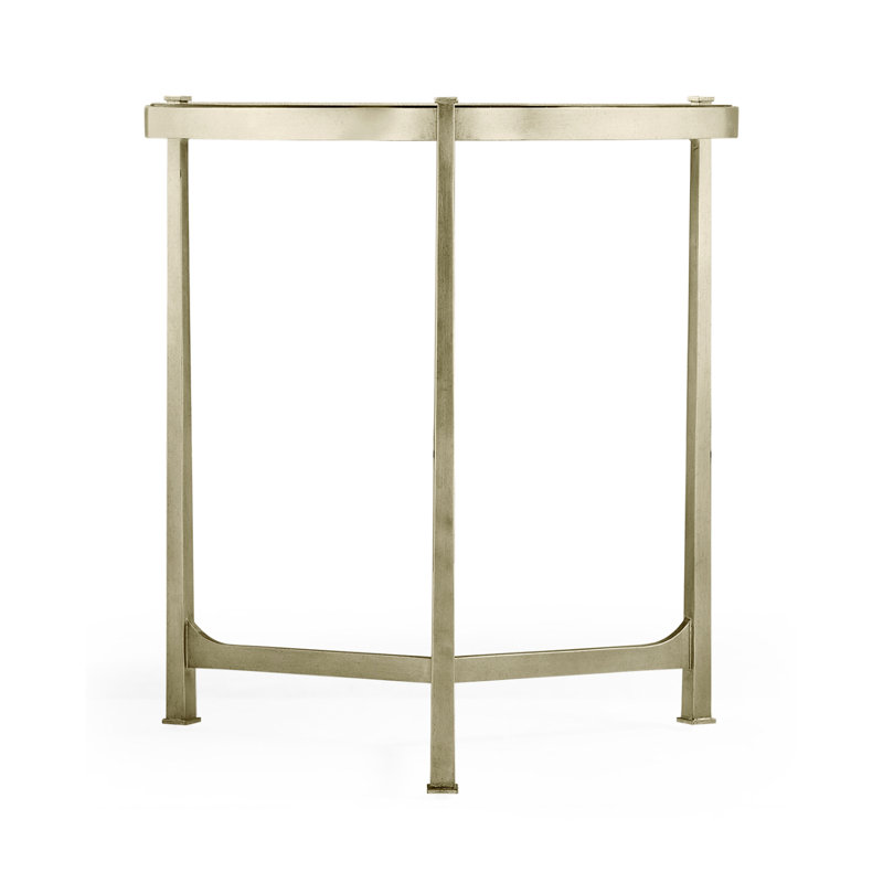 Luxe End Table, Gilded Iron, Genuine Sliver