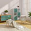32cm Wide Round Solid Colour Ottoman with Storage