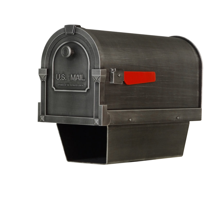Savannah Aluminum Post Mounted Mailbox, Swedish Silver