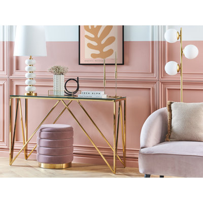 Ademaro 120cm Glass Top Console Table
