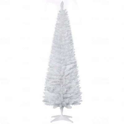 6' Slim Pencil Artificial Christmas Tree, 390 Realistic Branch Tips, Plastic Stand