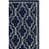 Tapis bleu foncé / ivoire en laine touffeté à la main Carolene