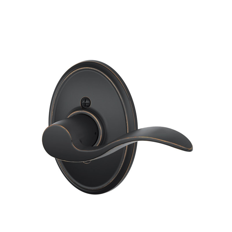 Accent Lever with Wakefield Trim Non-Turning Lock, Left Hand, Aged Bronze