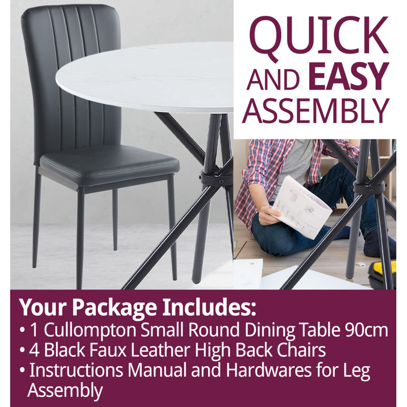 Rostin 4 - Person Dining Set, White