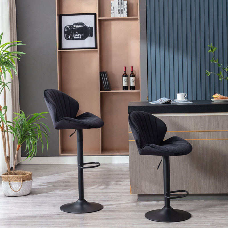 Ensemble de 2 tabourets de bar réglables avec dossier