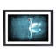 White Swan on a Blue Lake in Abstract - Picture Frame Painting Print-55612820-55612817