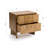 Malyun Modern Japandi Nightstand Oak Veneer Bedside Table with Brass Handles Minimal Bedroom Furniture