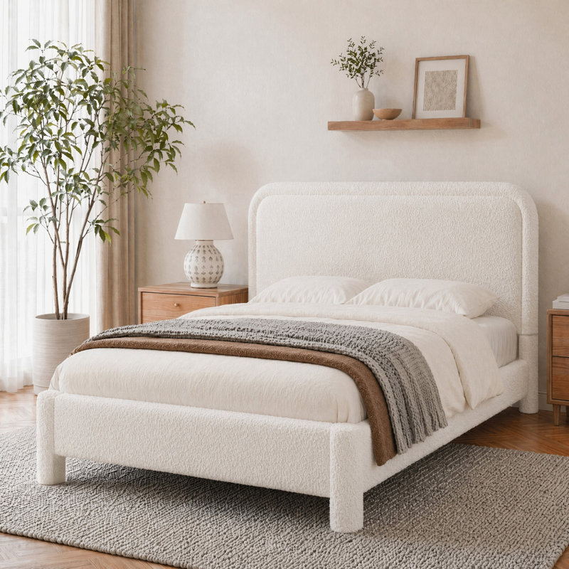 Base de lit plateforme tapissier Teddy, F