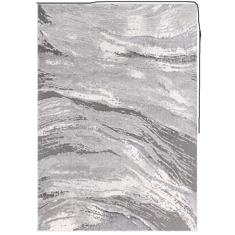 Abstract Flatweave Shag Area Rug, Rectangle 200 x 290 cm
