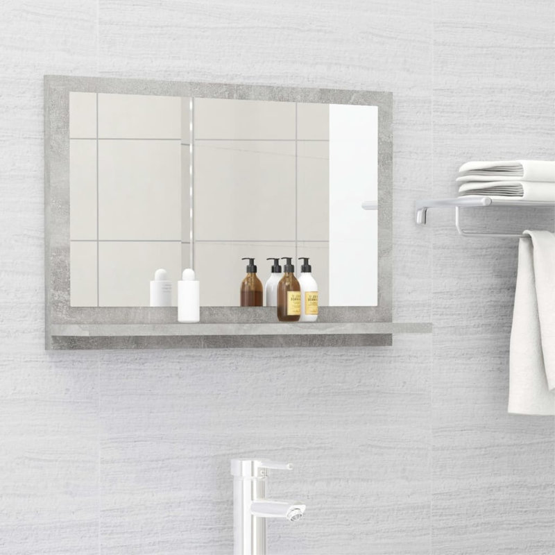 Miroir de salle de bain, Gris béton, 14,6 po x 31,5 po