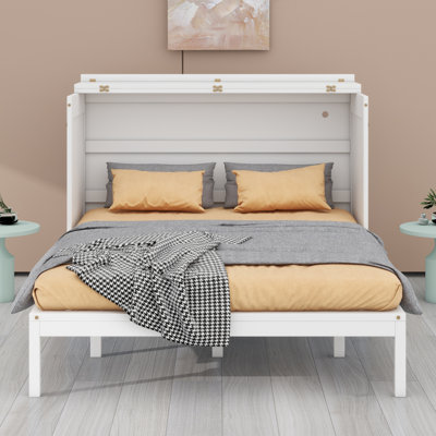 Lit escamotable compact avec tiroir de rangement et prises de courant intégrées et ports USB