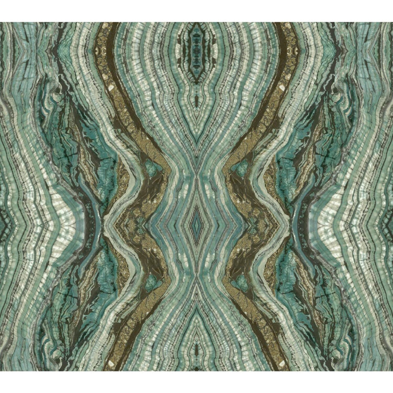 Lateaka double rouleau abstrait, Bleu sarcelle