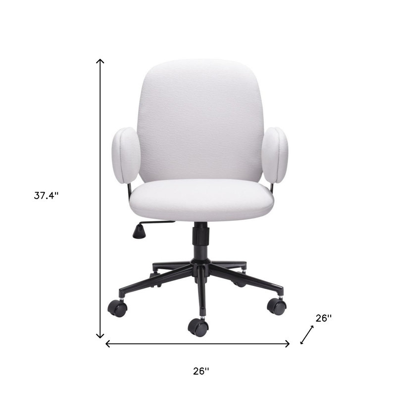Chaise de bureau pivotante à hauteur ajustable beige et noire