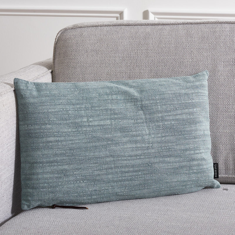 Teal Blue Green Rectangular Cotton Throw Pillow