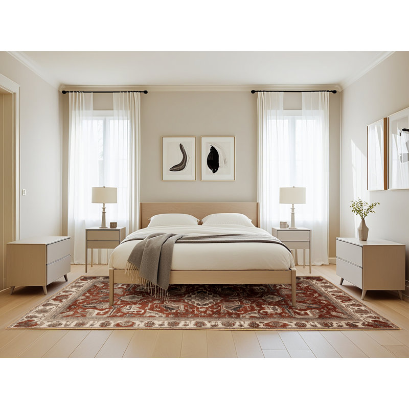 Tapis brun lavable à la machine, Rectangle 5 pi x 8 pi