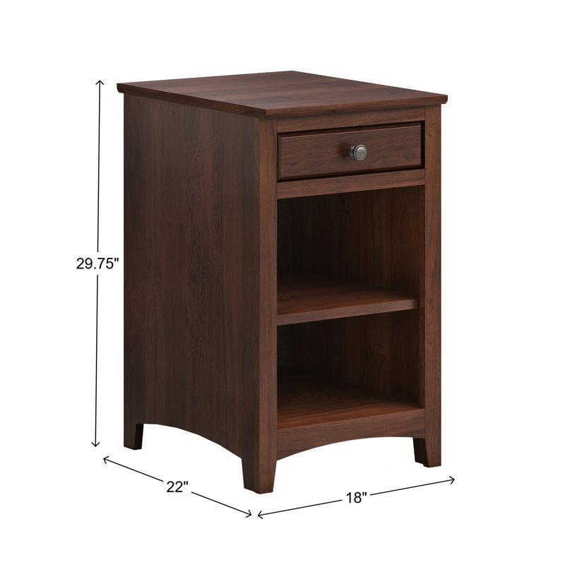 Rangement de bureau en bois massif Malani, Brown Mahogany
