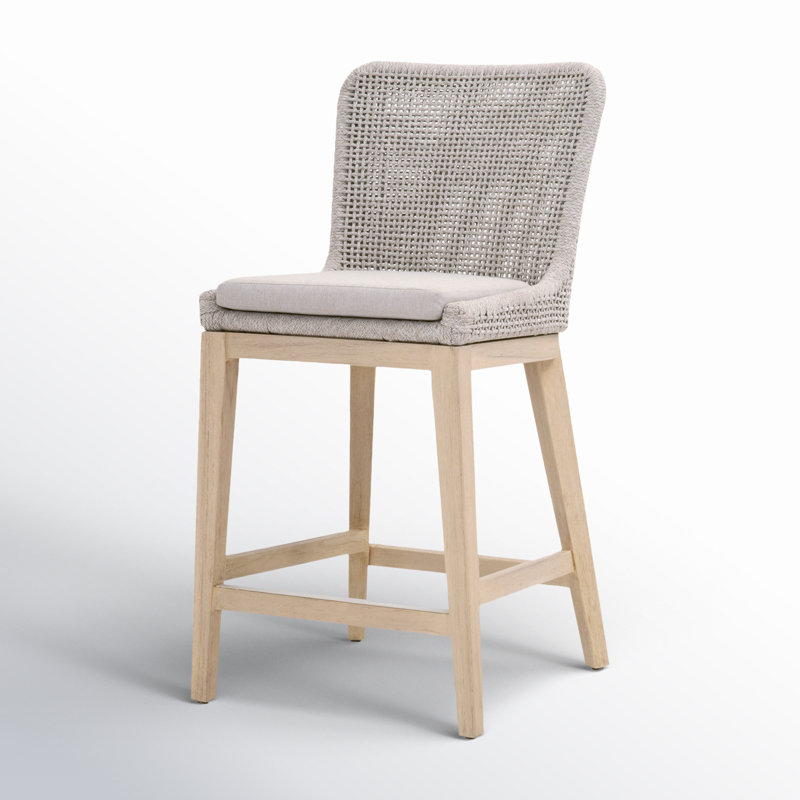 Dorey 39'' Wicker Outdoor Bar Stool with Cushion