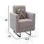 Fauteuil capitonné en lin-830998196
