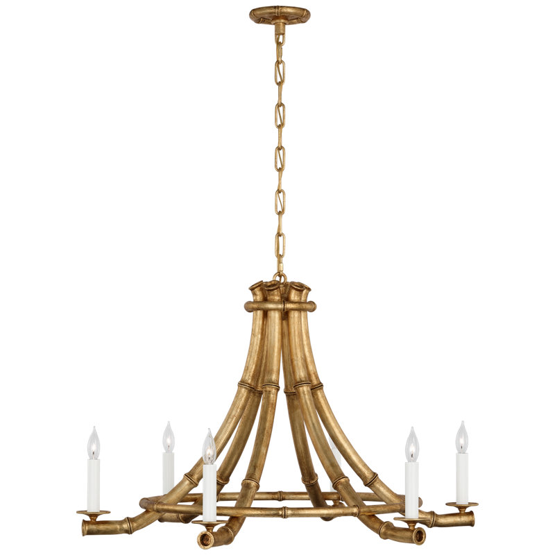 Alana 39" Chandelier, Gilded Plaster