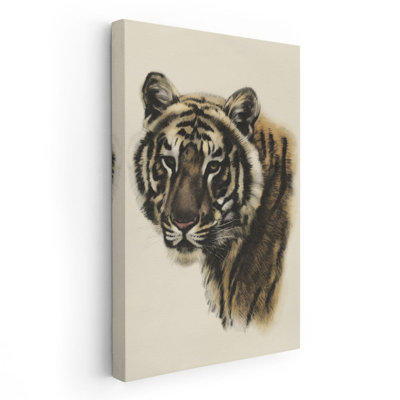 Antique Tiger Portrait II - reproduction d'art sur toile