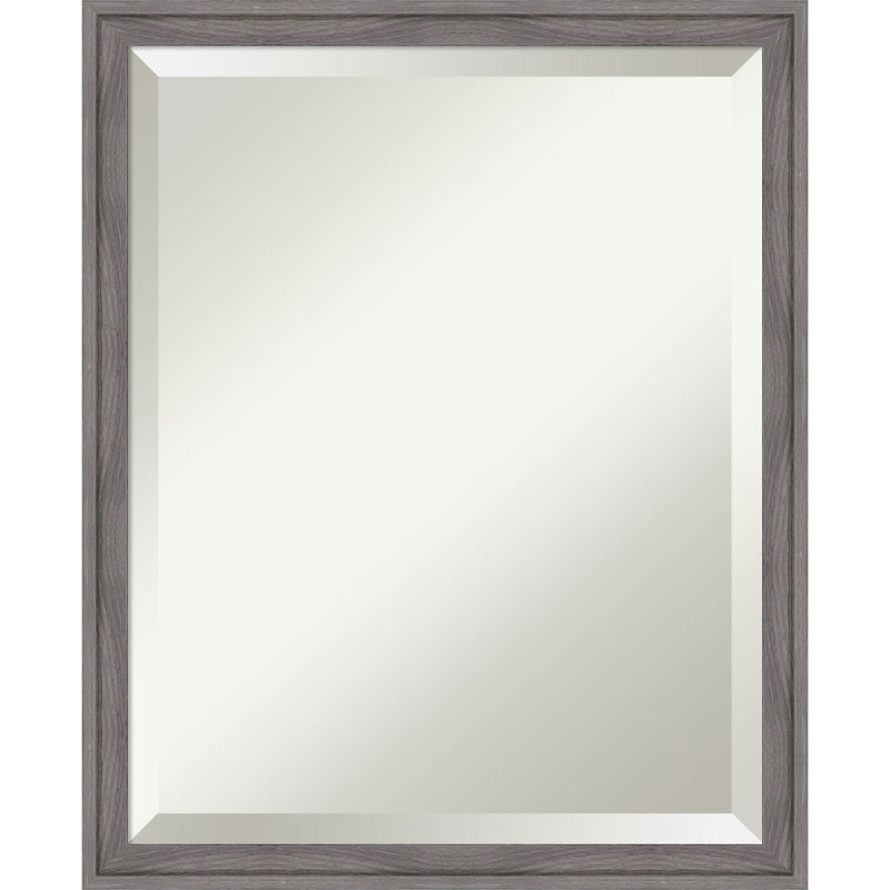 Merima Rectangle Wall Mirror, 21.75" x 17.75", Gray