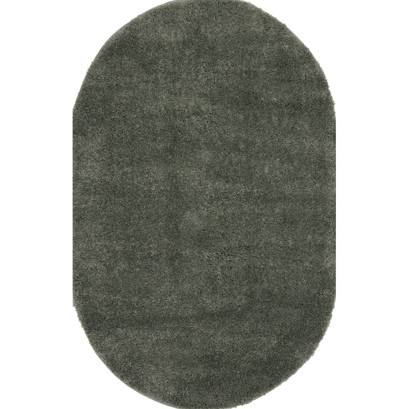 Tapis vert à poils longs Hammersmith, Ovale 3 pi 11 po x 5 pi 11 po