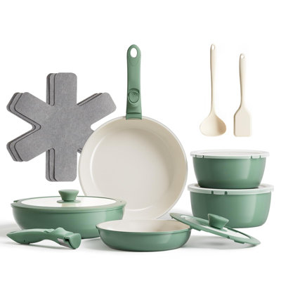 10 Piece Cookware Sets  Nonstick Ceramic Cookware Set with Detachable Handle