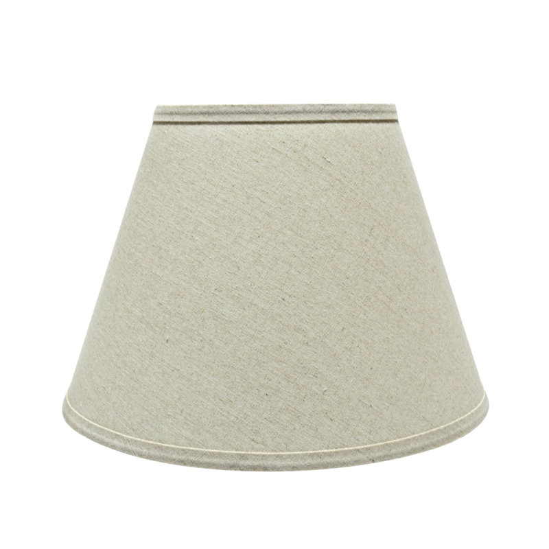 Abat-jour empire en tissu jacquard texturé (araignée), Gris clair, H 9,5 po x l 13 po x P 7 po