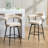 Kiylan Swivel Upholstered 26.7" Linen Counter Stool with Curved Wing Back and Metal Frame-983346175