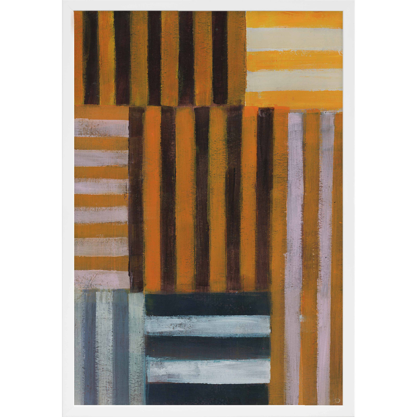 Back-and-Forth 1 Print by Anne-Marie Olczak, 30" H x 24" W, White, Framed Print Paper without Mat