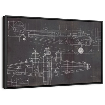 Plane Blueprint Canvas Print