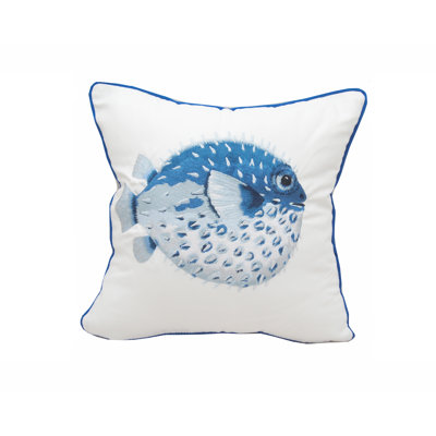 Embroidered Outdoor Throw Pillow