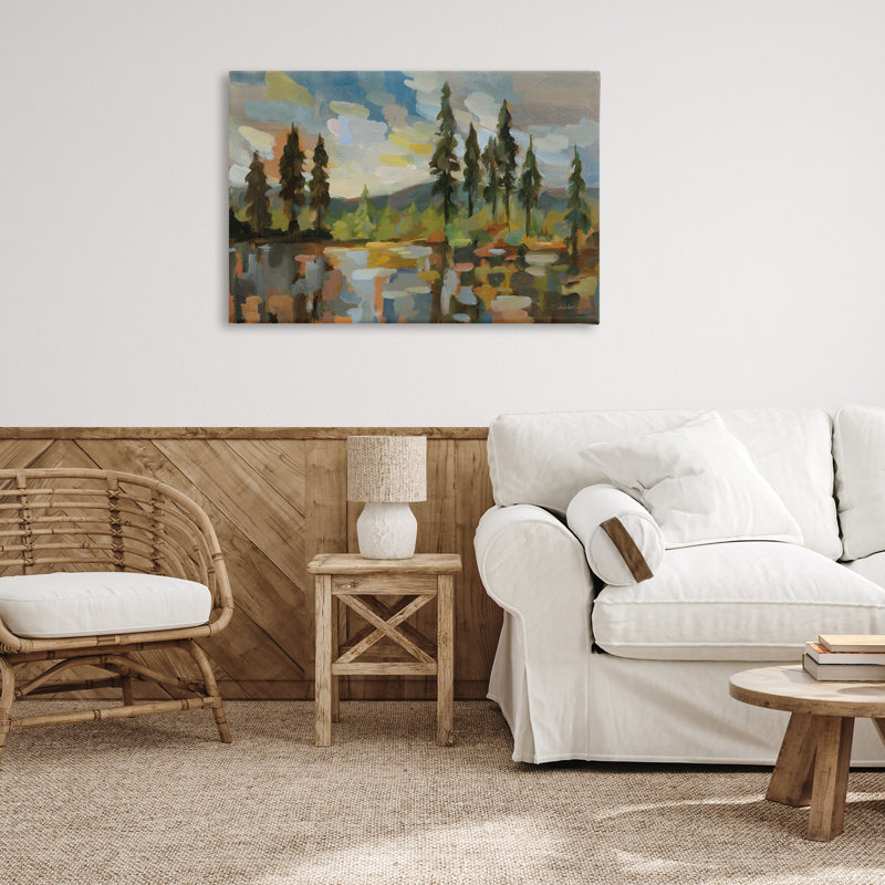 "High Mountain Lake", art mural par Silvia Vassileva, H 24 po x l 36 po
