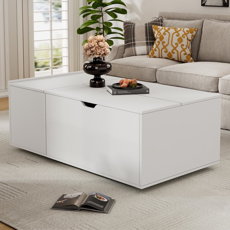 Modern Lift-Top Coffee Table With Storage - 100Cm Multi-Functional Table With Sliding Door & Drawer