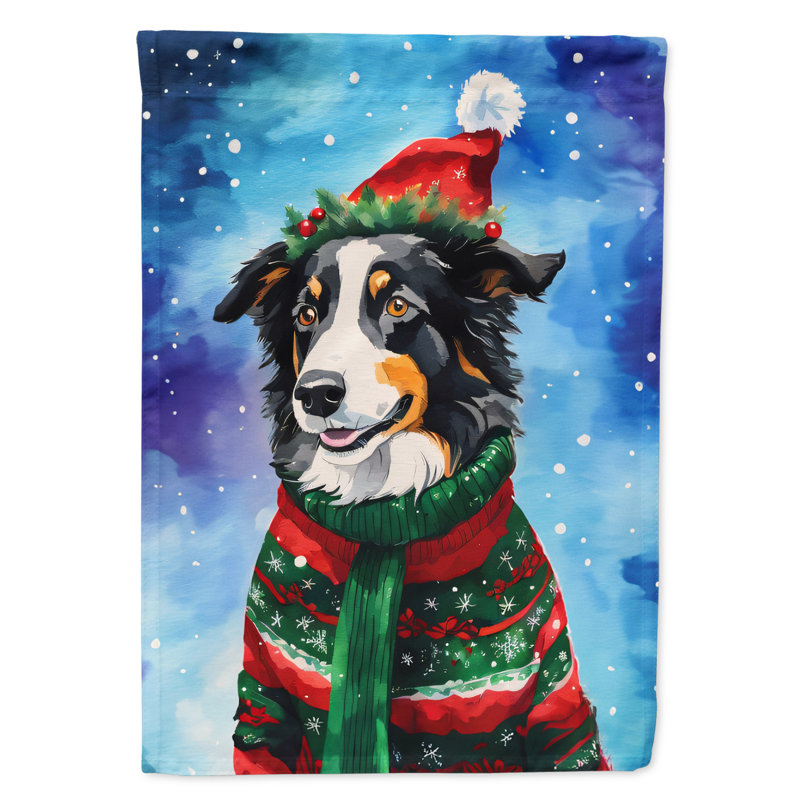 Drapeau de Noël Border Collie, H 40 po x l 28 po