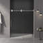 Porte de douche sans cadre de 56 po x l 60 po x H 72 po, porte de douche coulissante, avec cabine de douche en verre trempé épais de 5/16 po (8 mm) de première qualité, couche facile à nettoyer à double face, finition chromée avec tampon