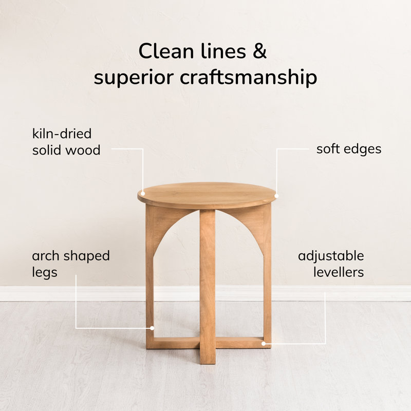 Table de bout en bois massif Ealyn, Blond naturel
