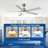 Stylish 52" Indoor Brushed Nickel Downrod Mount Ceiling Fan With LED Light,Reversible Motor and Remote Control-283176750-283176745-283176751