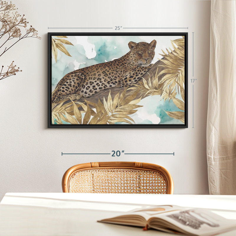 «Golden Leopard Wall Art», H 17 po x l 25 po