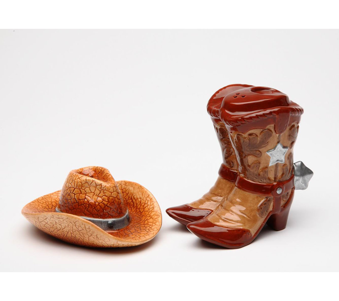 Cosmos Gifts Cowboy Hat and Boots 2-Piece Salt & Pepper Set Cosmos Gifts