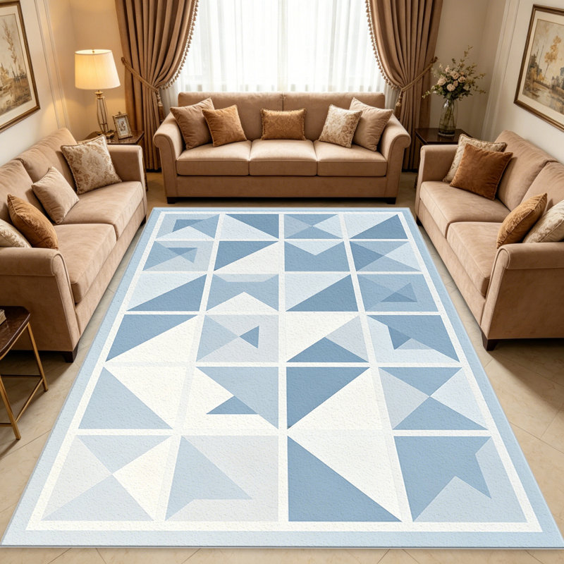 Warm Cocoa Geometric carpet-easy to clean, machine-washable, soft and comfortable; suitable for door mats, kitchens, living rooms, bedrooms, corridors, and laundry areas. Easy to clean, durable carpet for home decoration.
