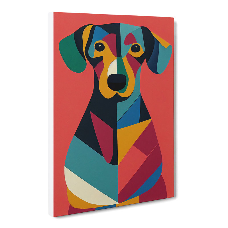 Dachshund Patchwork - Wrapped Canvas, 50cm H x 35cm W x 3cm D