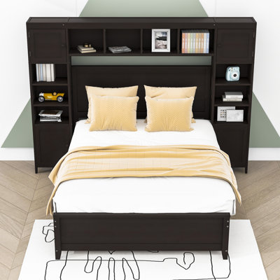 Lit plateforme double avec rangement Milpara