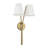 12.5" W x 23.25" H 2-Light Wallchiere Double Sconce in Aged Brass with Matte White Metal Shade-123843800