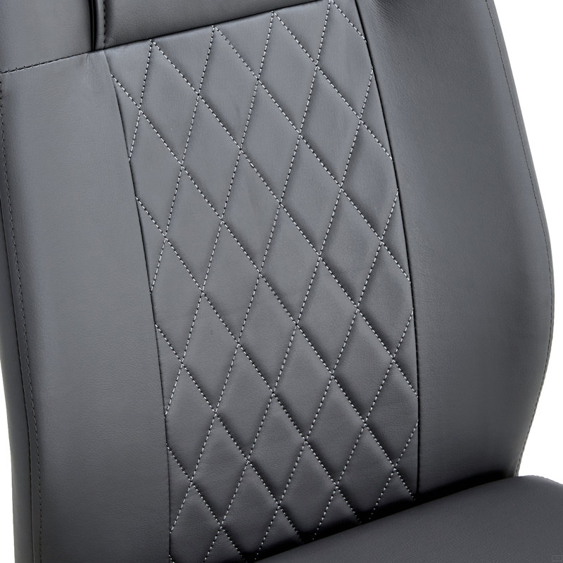 Chaises de salle à manger en similicuir, Ensemble de 6, Doré, Noir