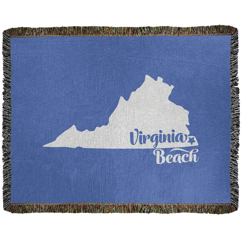 Jeté en coton tissé beach beach virginie, l 37 po x L 52 po, Bleu